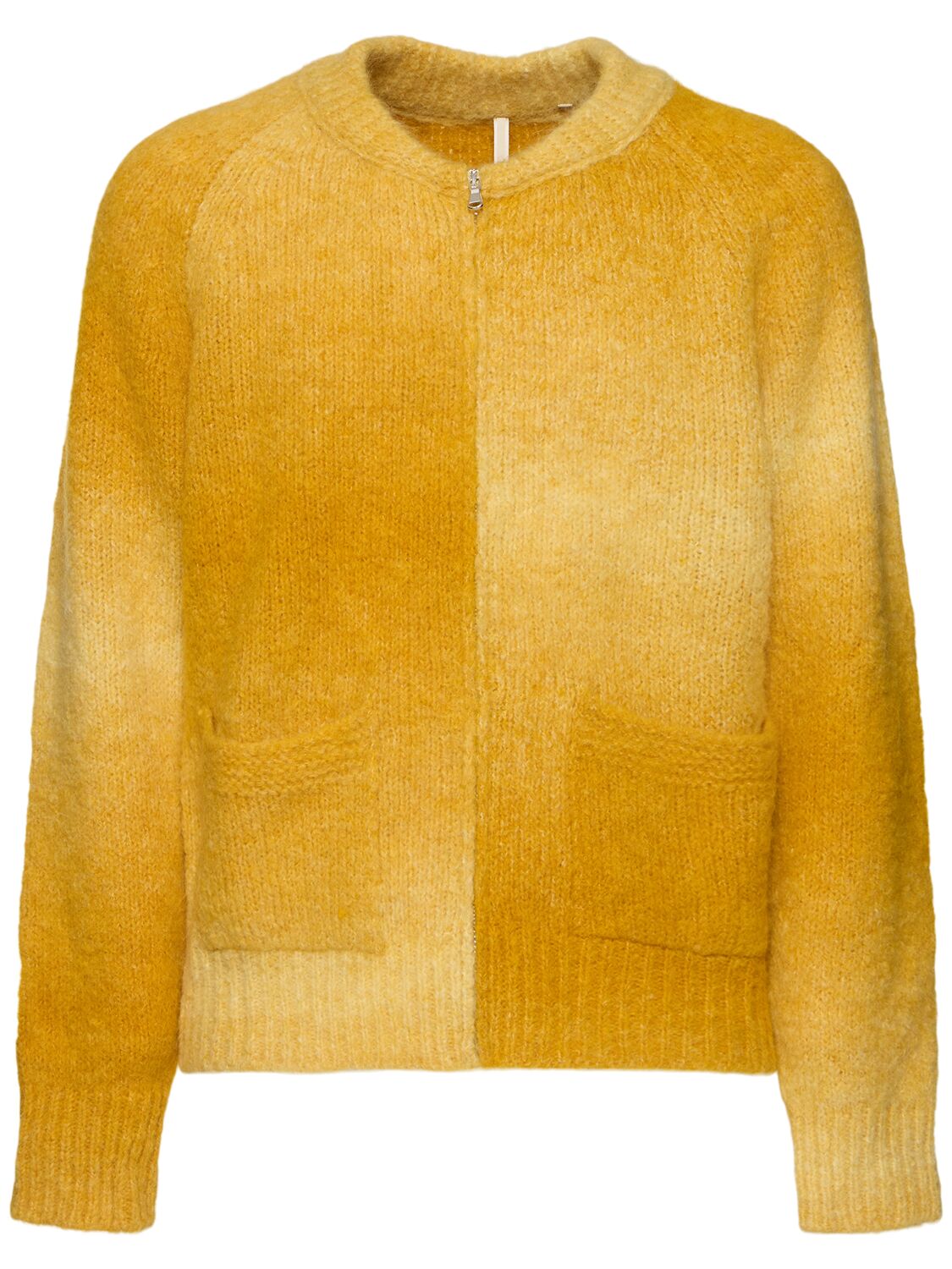 Shop Sunflower Ombre Wool Blend Zip Cardigan In Yellow