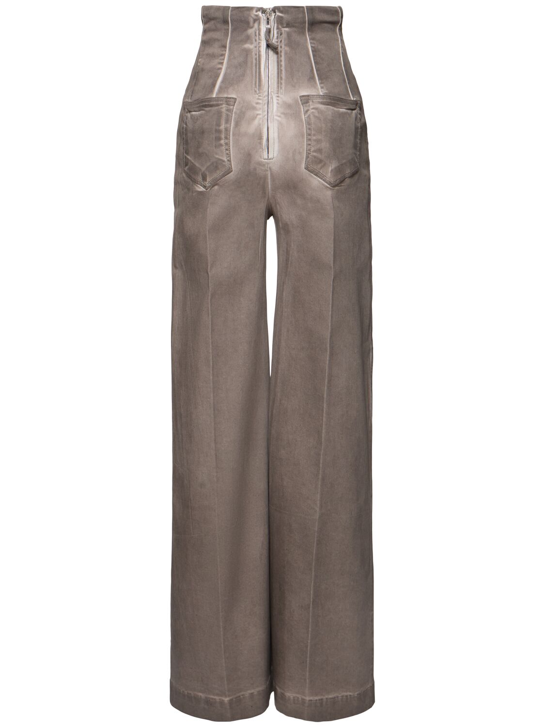 Shop Rick Owens Drkshdw Dirt Cooper High Rise Denim Wide Jeans In Dust Grey