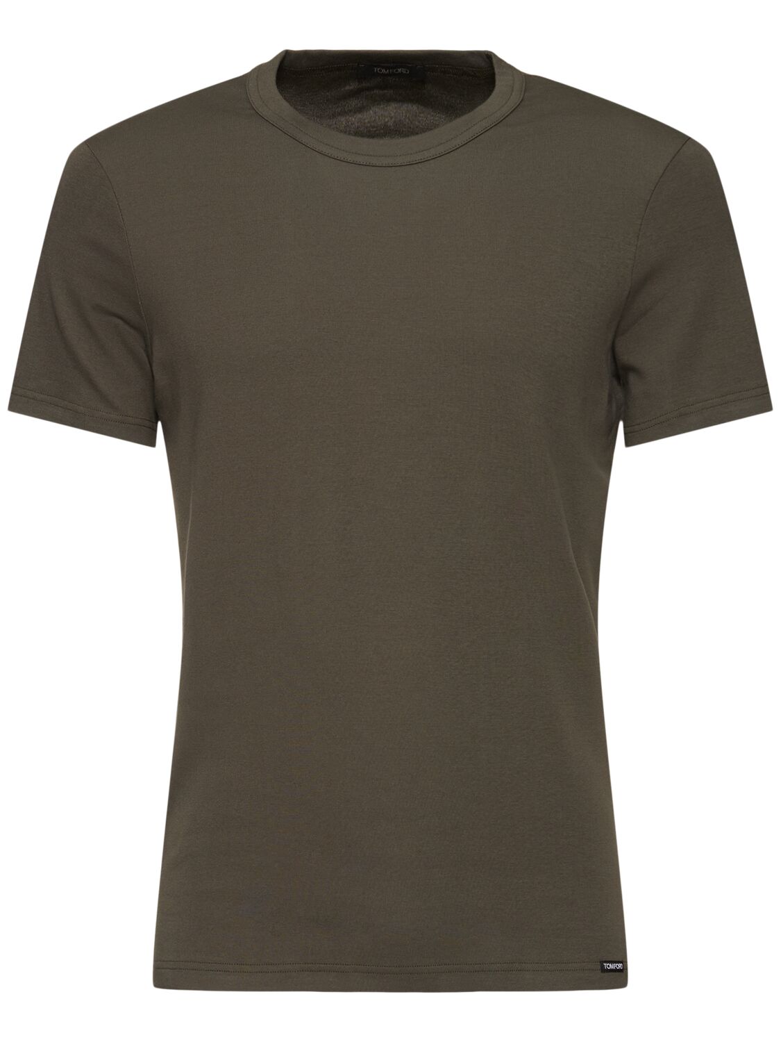 Tom Ford Cotton Jersey Crewneck T-shirt In Military Green