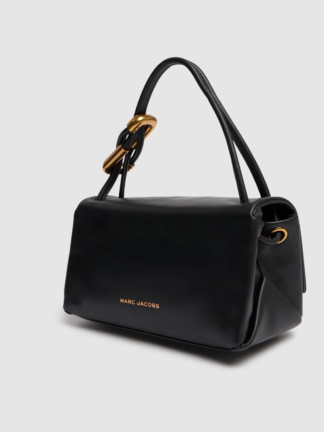 Shop Marc Jacobs The Lil Link Leather Shoulder Bag In Black