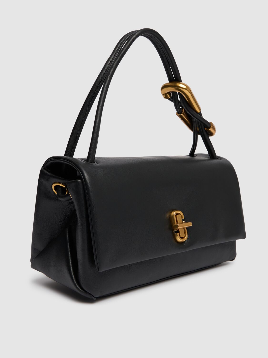 Shop Marc Jacobs The Lil Link Leather Shoulder Bag In Black