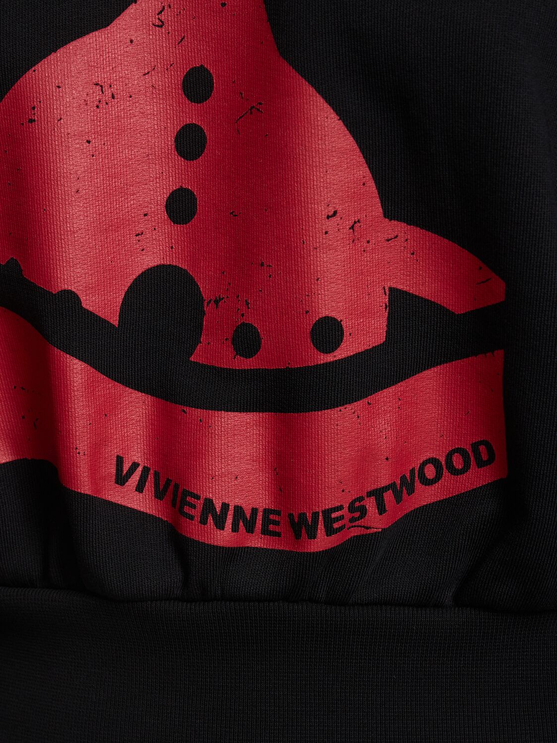 Shop Vivienne Westwood Sunken Orb Jersey Crop Sweatshirt In Black/red