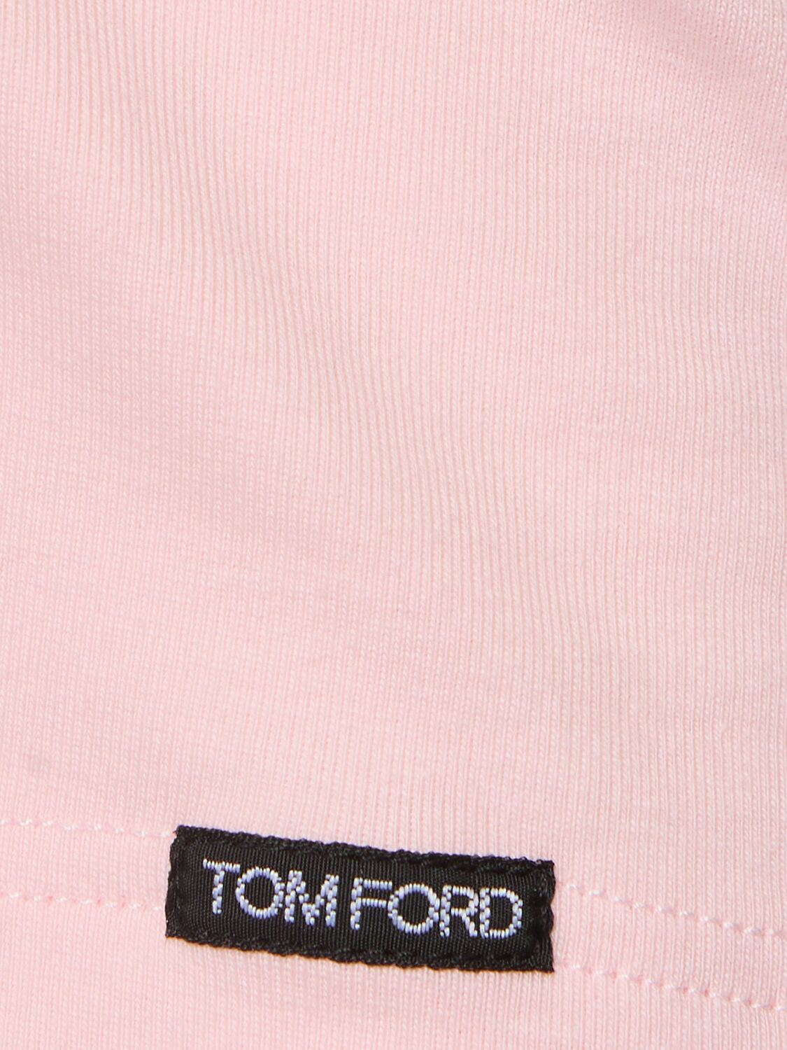 Shop Tom Ford Cotton Jersey Crewneck T-shirt In Soft Pink