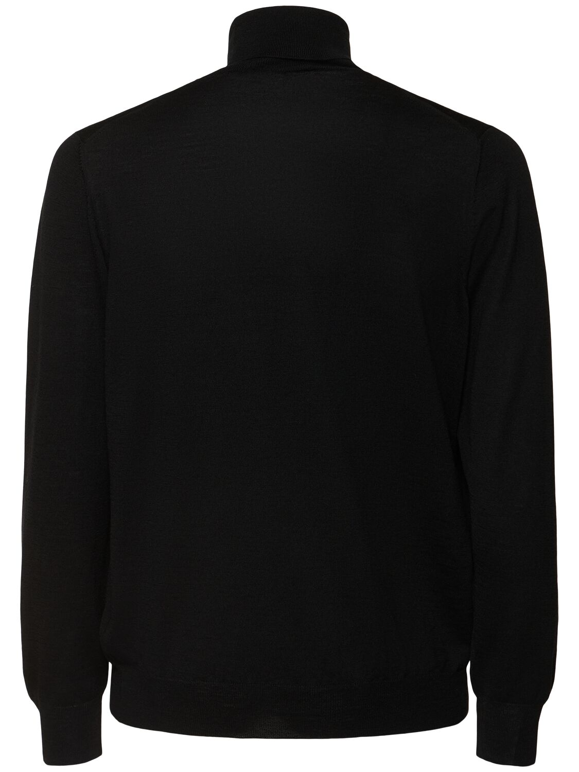 Shop Lardini Wool Turtleneck Sweater In Black