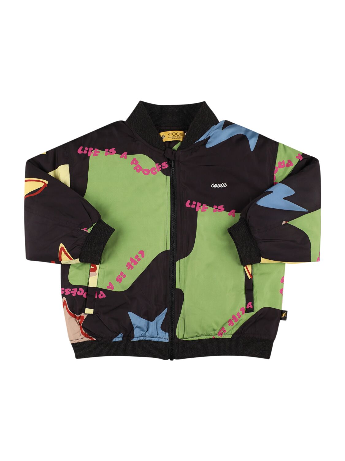 Cooiii Ma1 Star Print Bomber Jacket In Black/multi