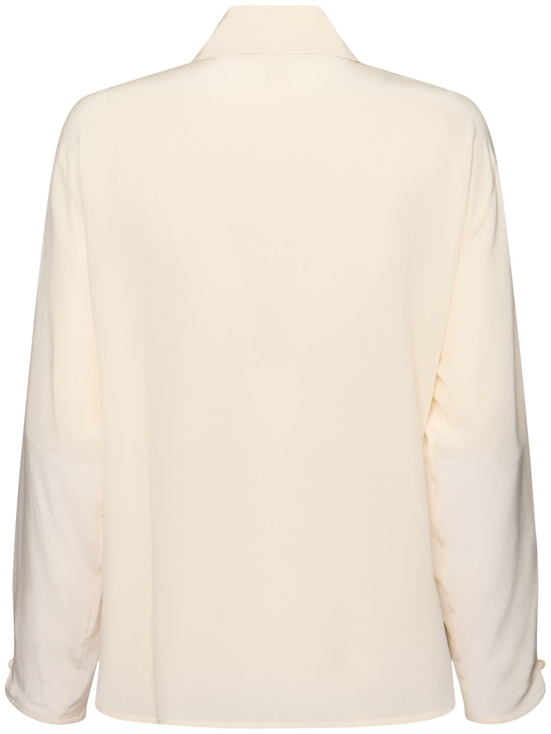 Shop Victoria Beckham Ruffle-detail Silk Shirt In Ivory