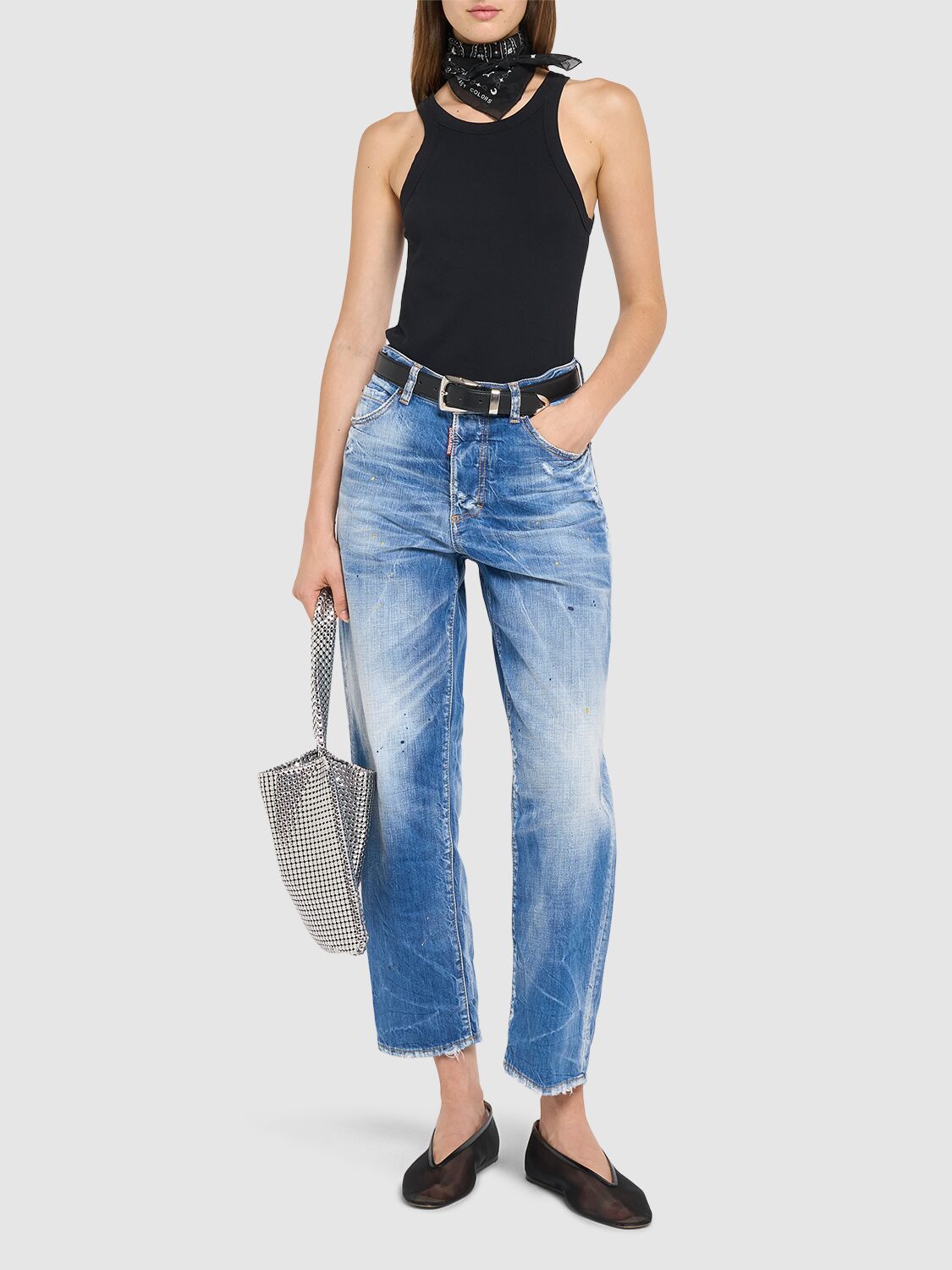 Dsquared2 Boston High Rise Straight Denim Jeans In Blue