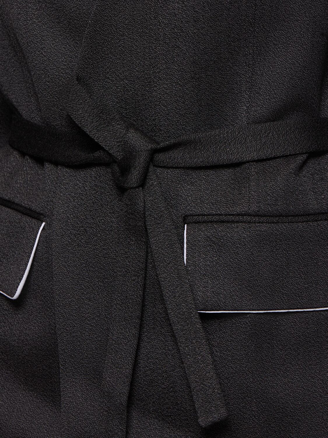VICTORIA BECKHAM COLLARLESS SHRUNKEN WOOL BLAZER 