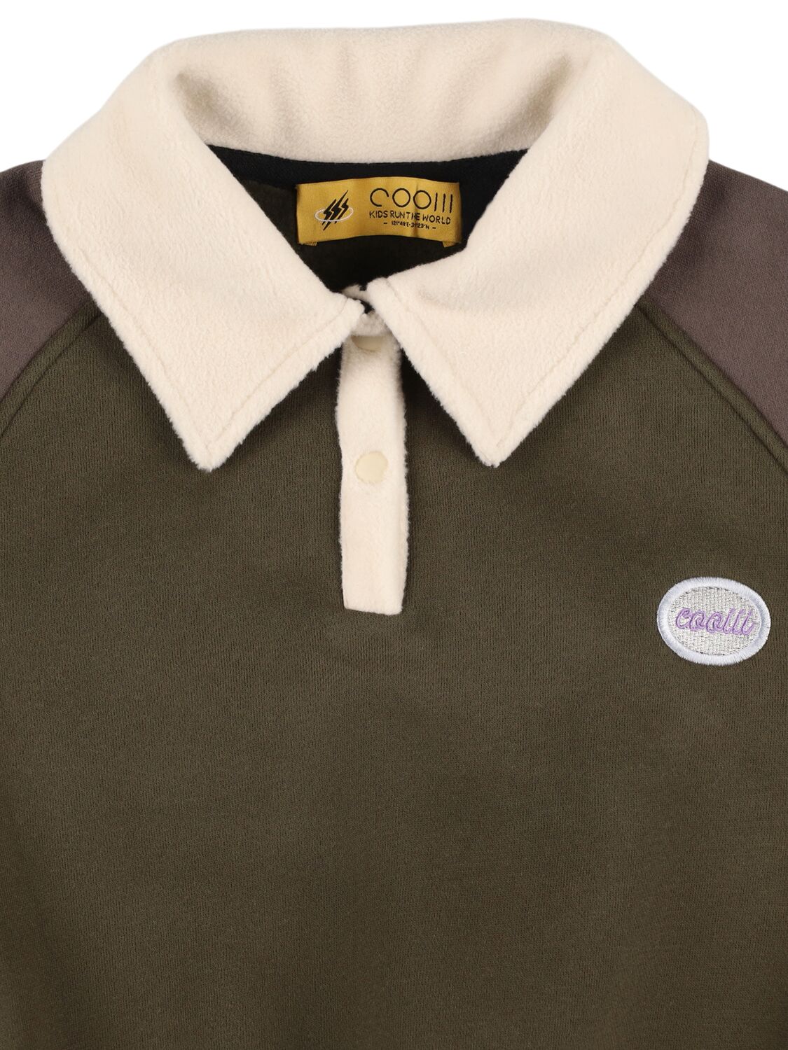 Cooiii Color-block Polo Sweatshirt In Dark Green