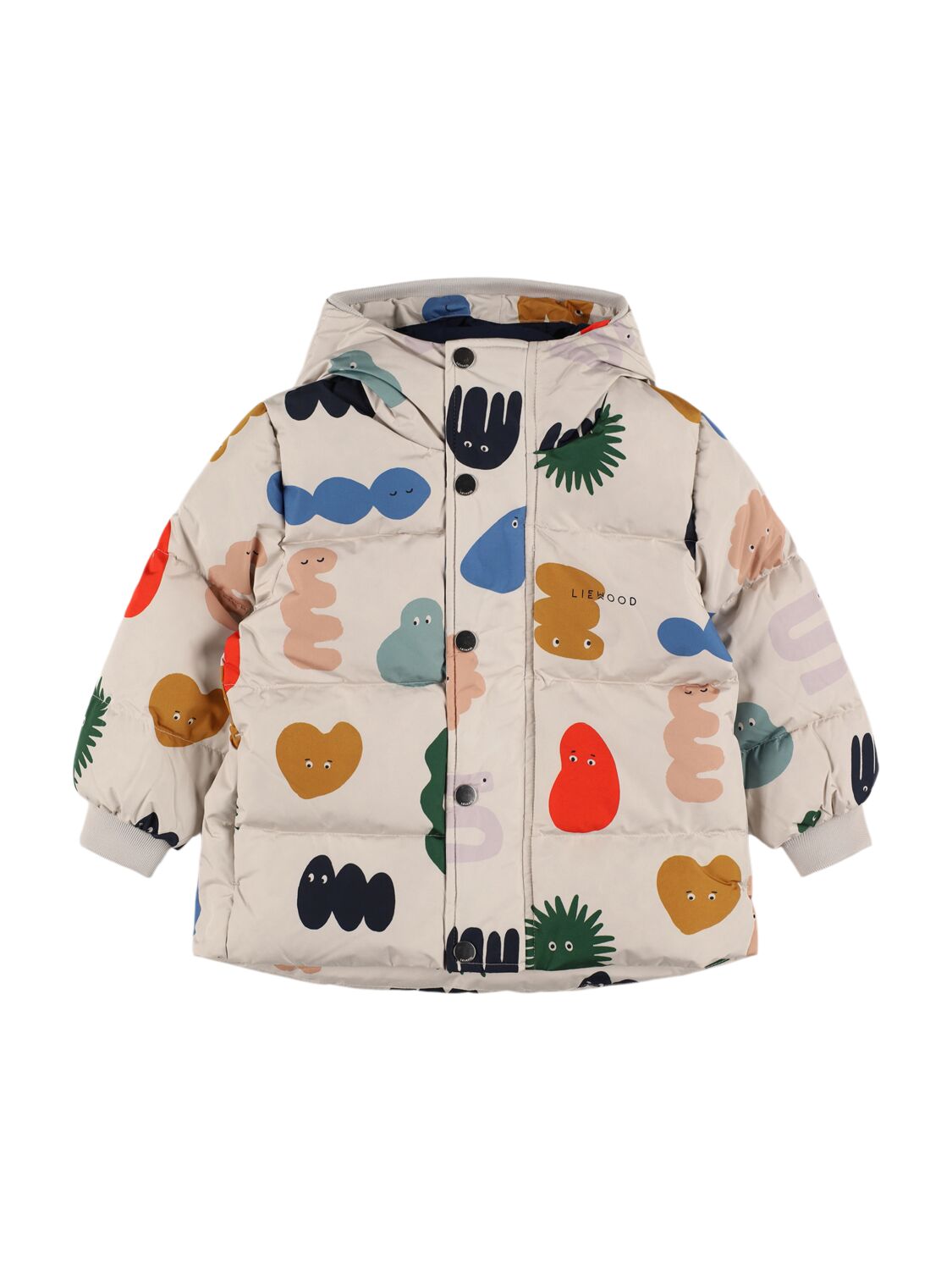 Liewood Printed Recycled Poly Puffer Jacket In White/multi