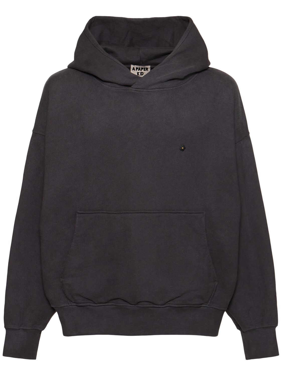 A Paper Kid Logo Hoodie In Black