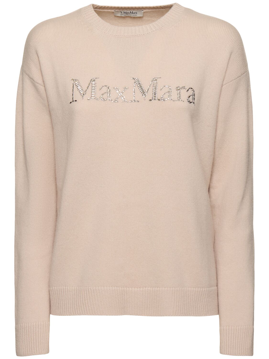 Shop 's Max Mara Kassel Logo Knit Crewneck Sweater In Ivory