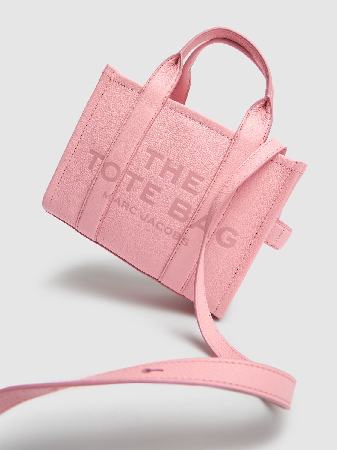 Shop Marc Jacobs The Small Tote Leather Bag In Ribbon Pink