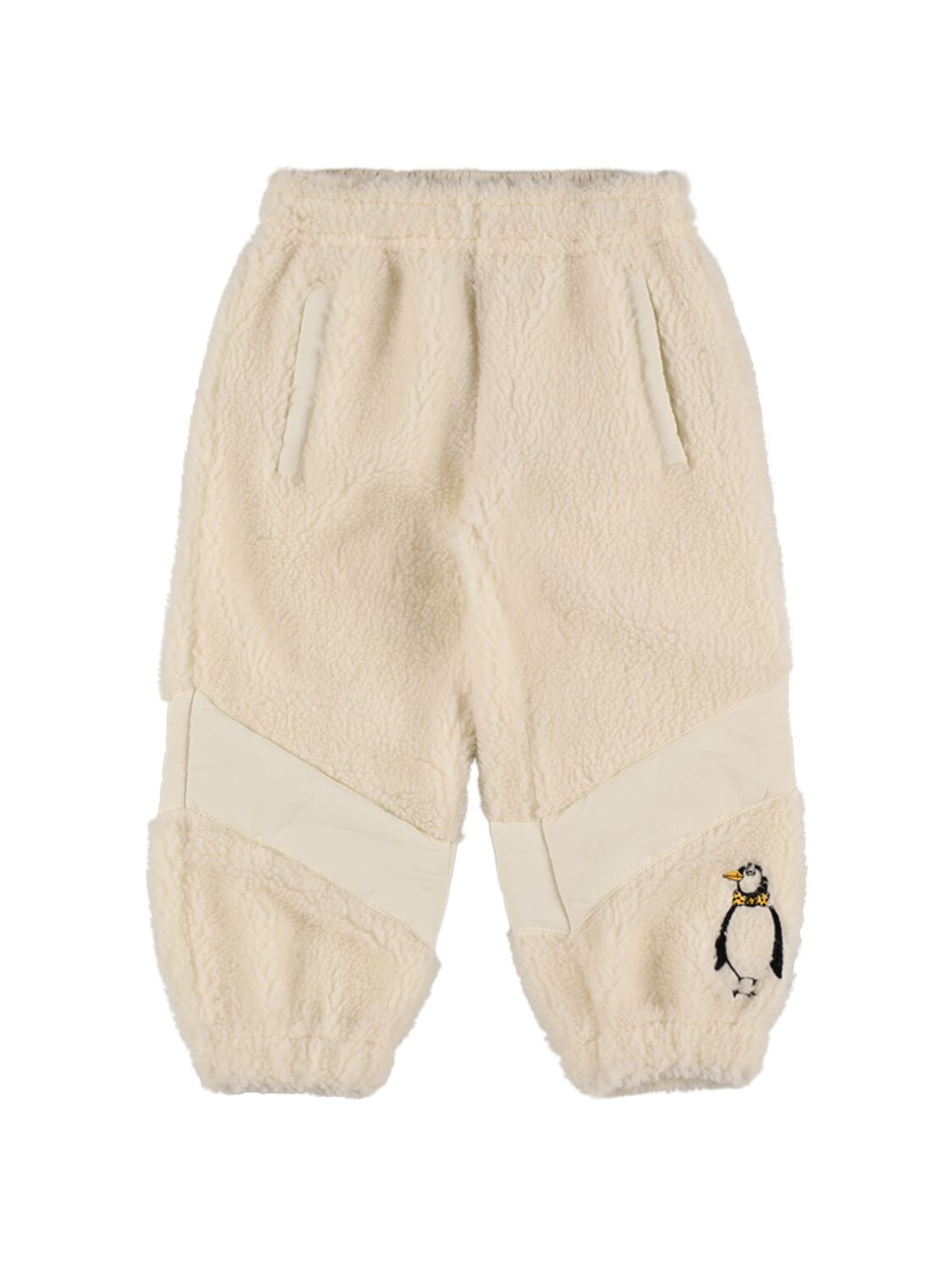 Mini Rodini Recycled Poly Fleece Pants In White