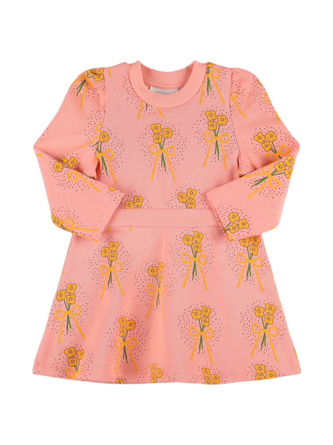 Mini Rodini Printed Organic Cotton Dress In Pink