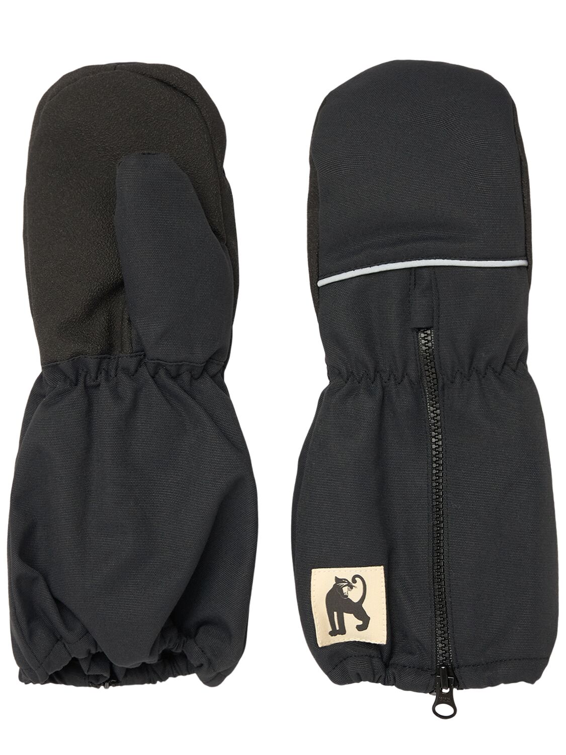 Mini Rodini Recycled Poly Mittens In Black