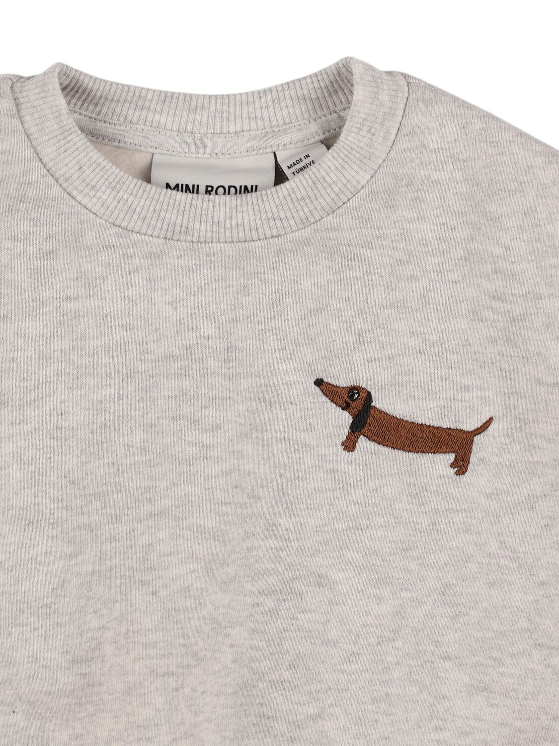 Shop Mini Rodini Dog Embroidery Organic Cotton Sweatshirt In Grey