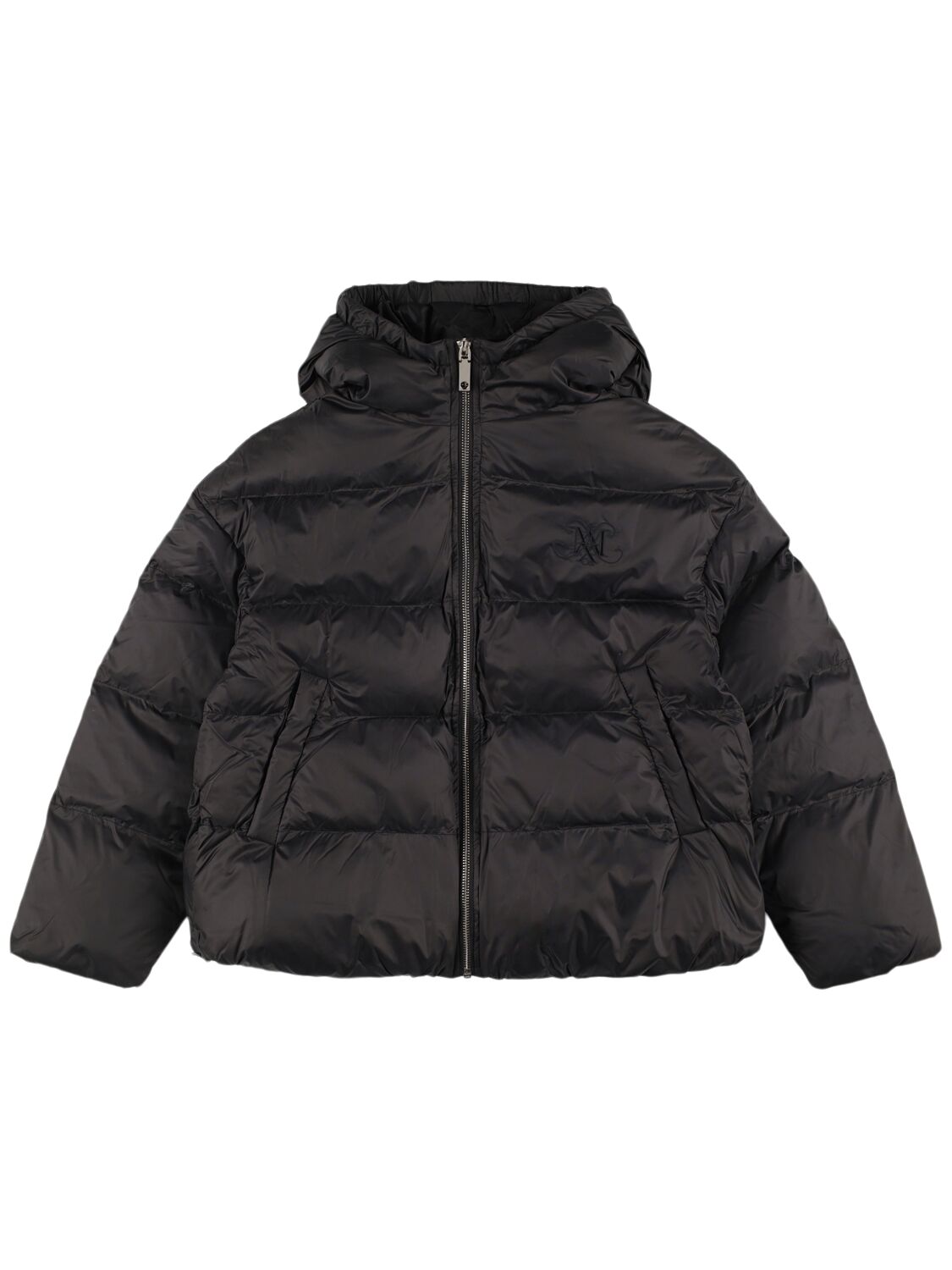 Max & Co Hooded Nylon Puffer Jacket In Black