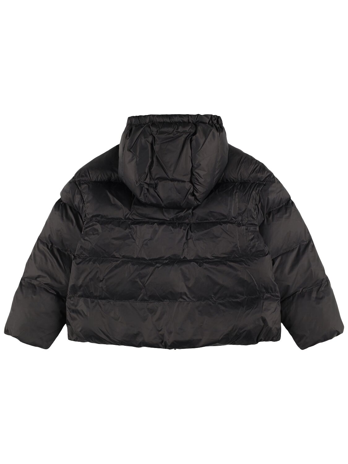 Shop Max & Co Hooded Nylon Puffer Jacket In Black