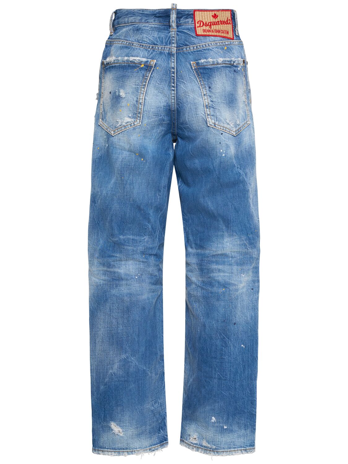 Dsquared2 Boston High Rise Straight Denim Jeans In Blue