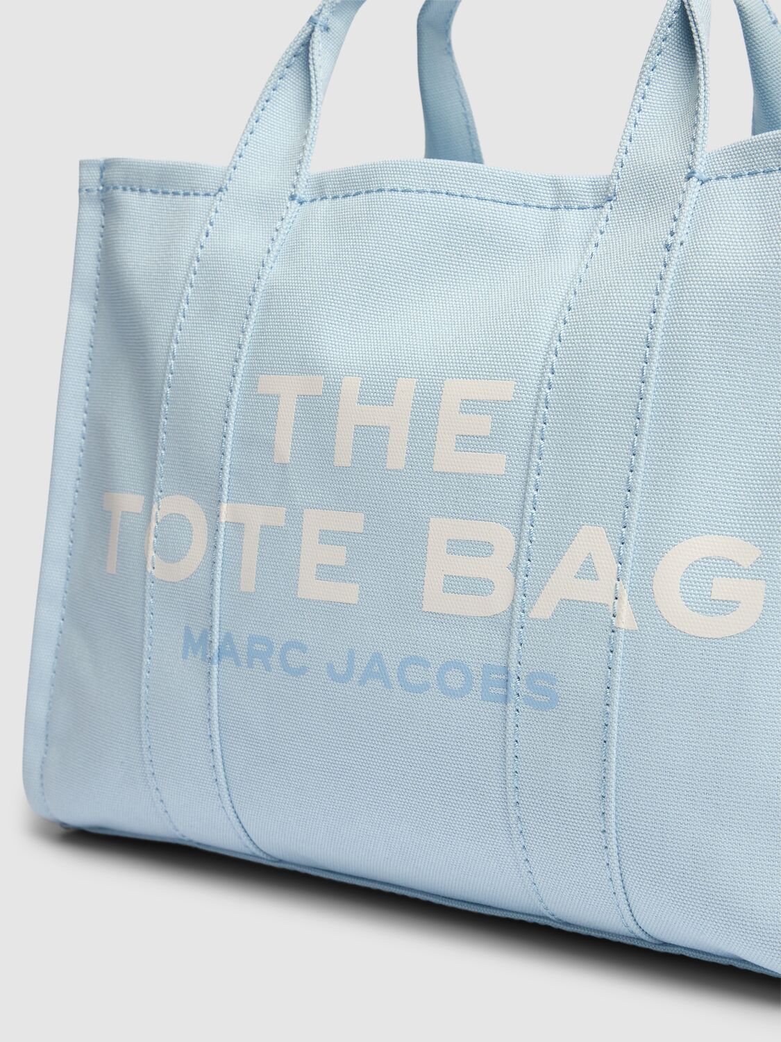 Shop Marc Jacobs The Medium Tote Canvas Bag In Cloud Blue