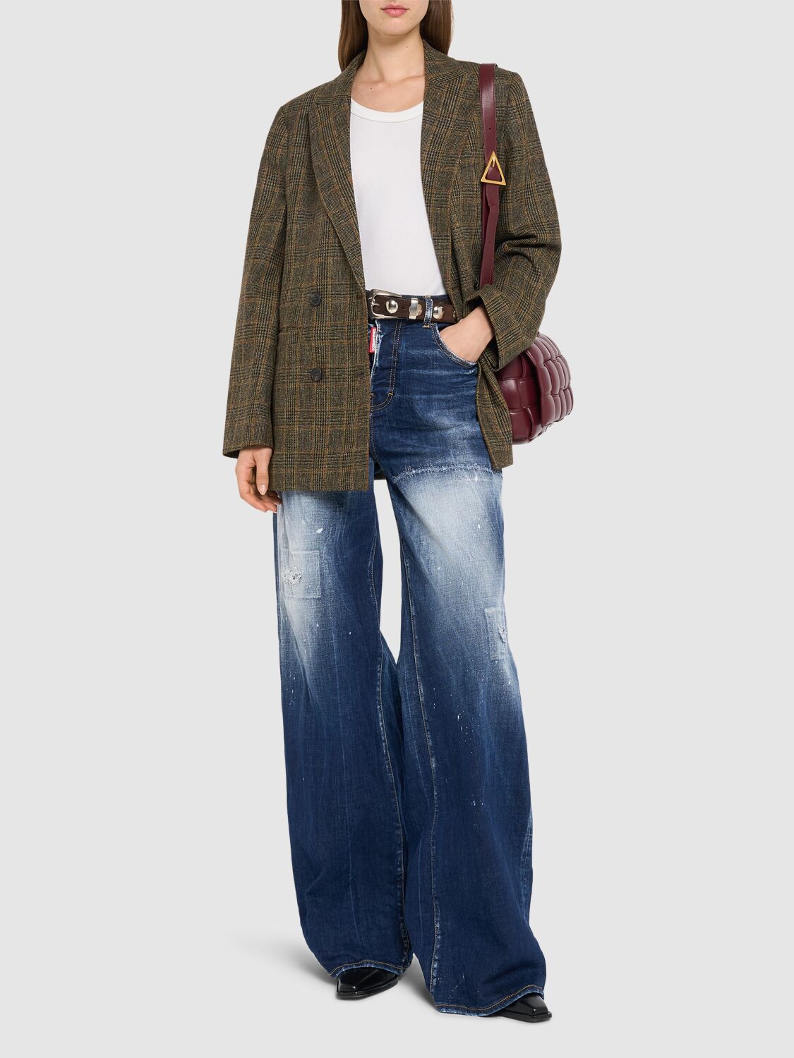 DSQUARED2 TRAVELLER LOW RISE STRETCH BAGGY JEANS 