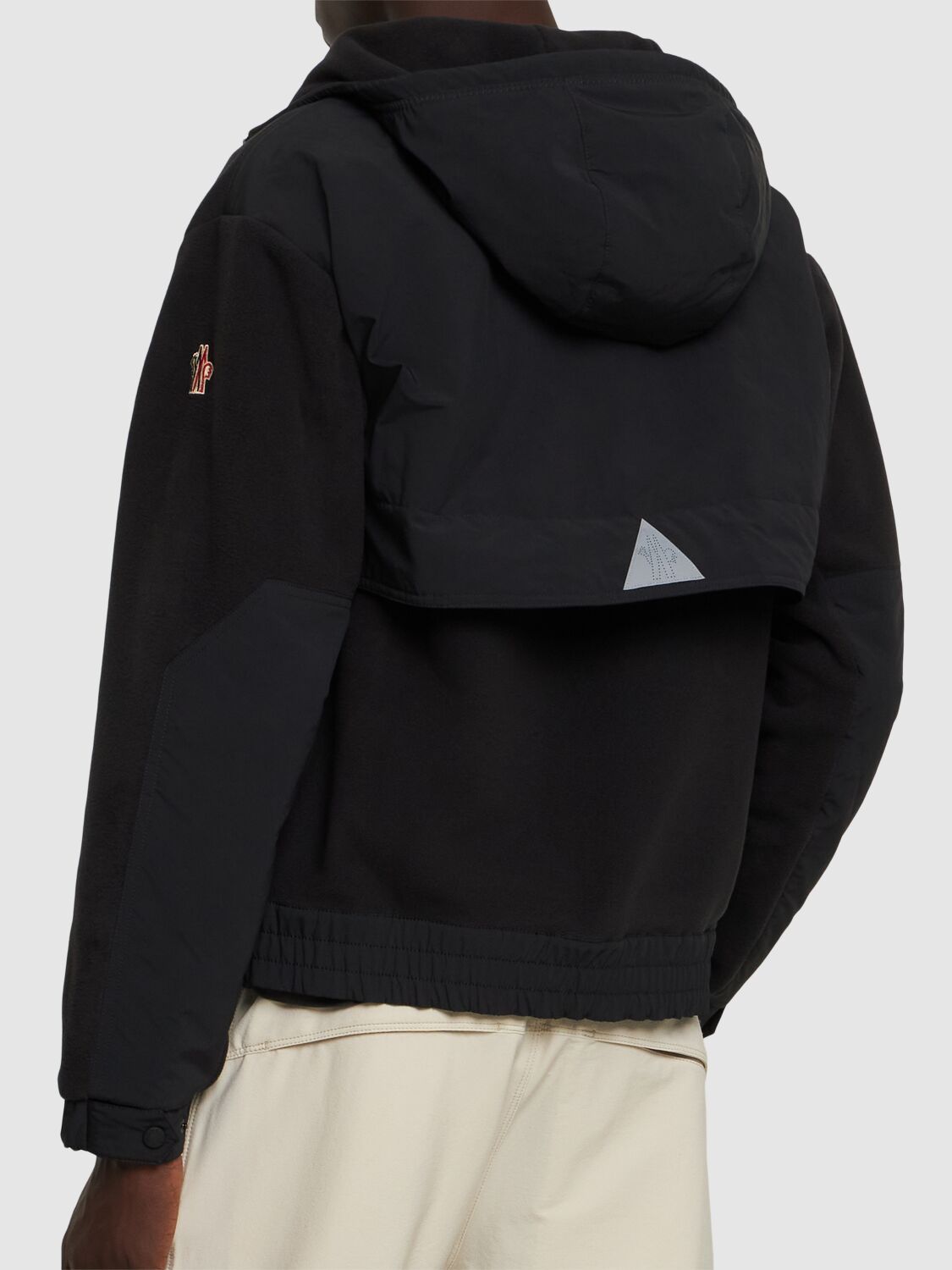 Shop Moncler Polartec Down Zip-up Cardigan Jacket In Black