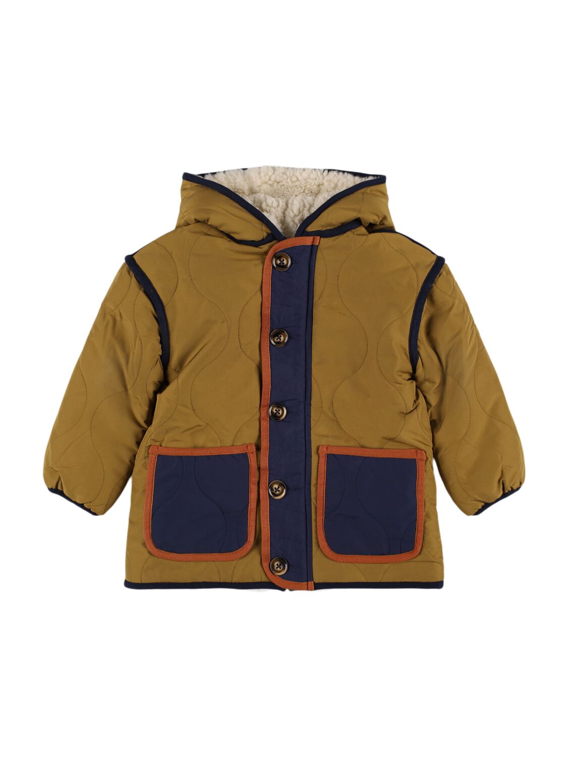 Louise Misha Babies' Hooded Poly Down Jacket In Khaki