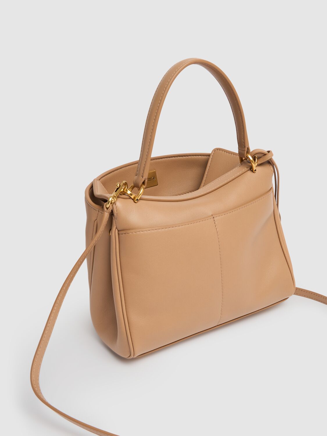 Shop Balenciaga Mini Rodeo Leather Top Handle Bag In Latte