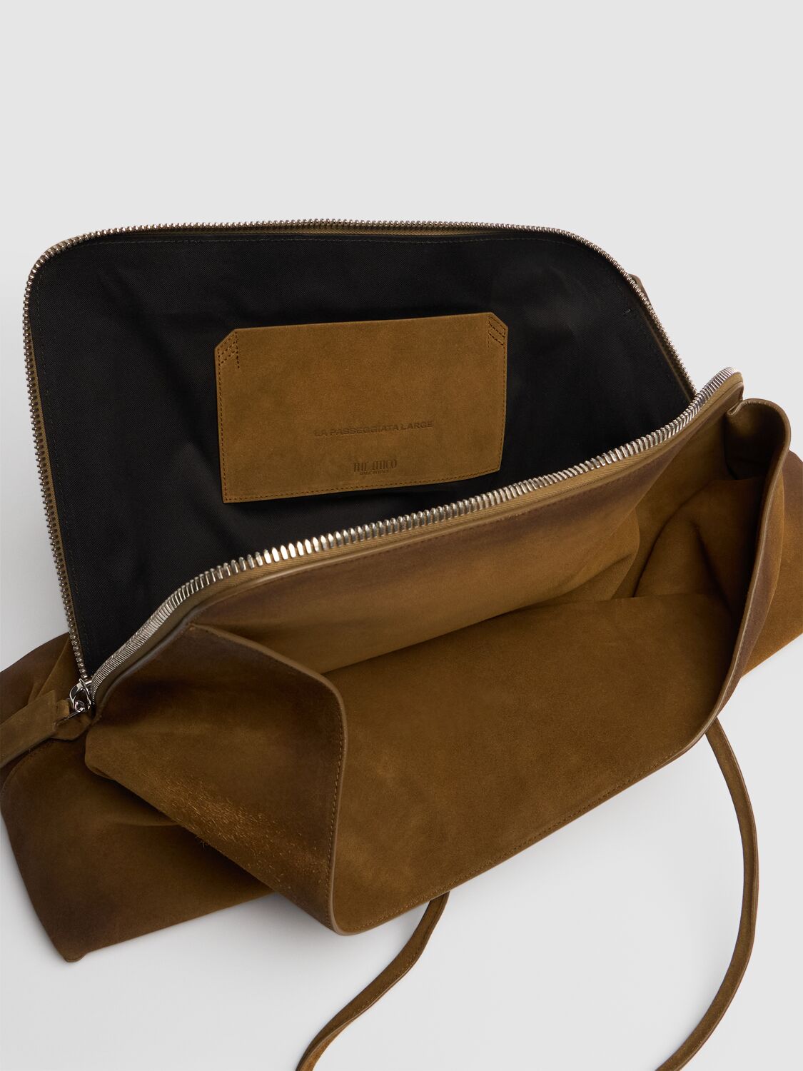 Attico Large La Passeggiata Suede Tote Bag In Green Bruch