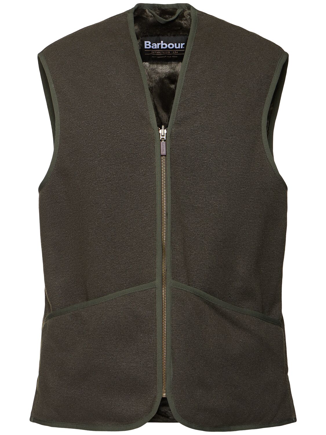 Barbour Warm Pile Zip-liner Vest In Brown