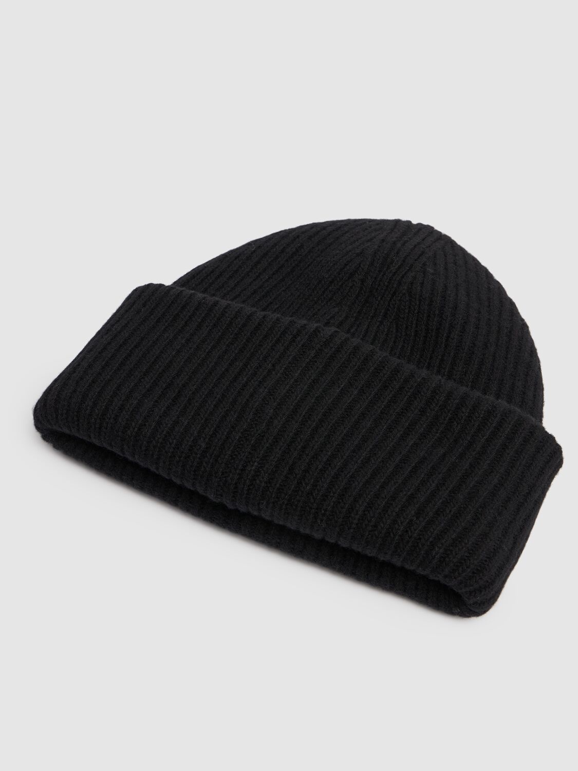 Shop Moncler Monogram Virgin Wool Beanie In Black