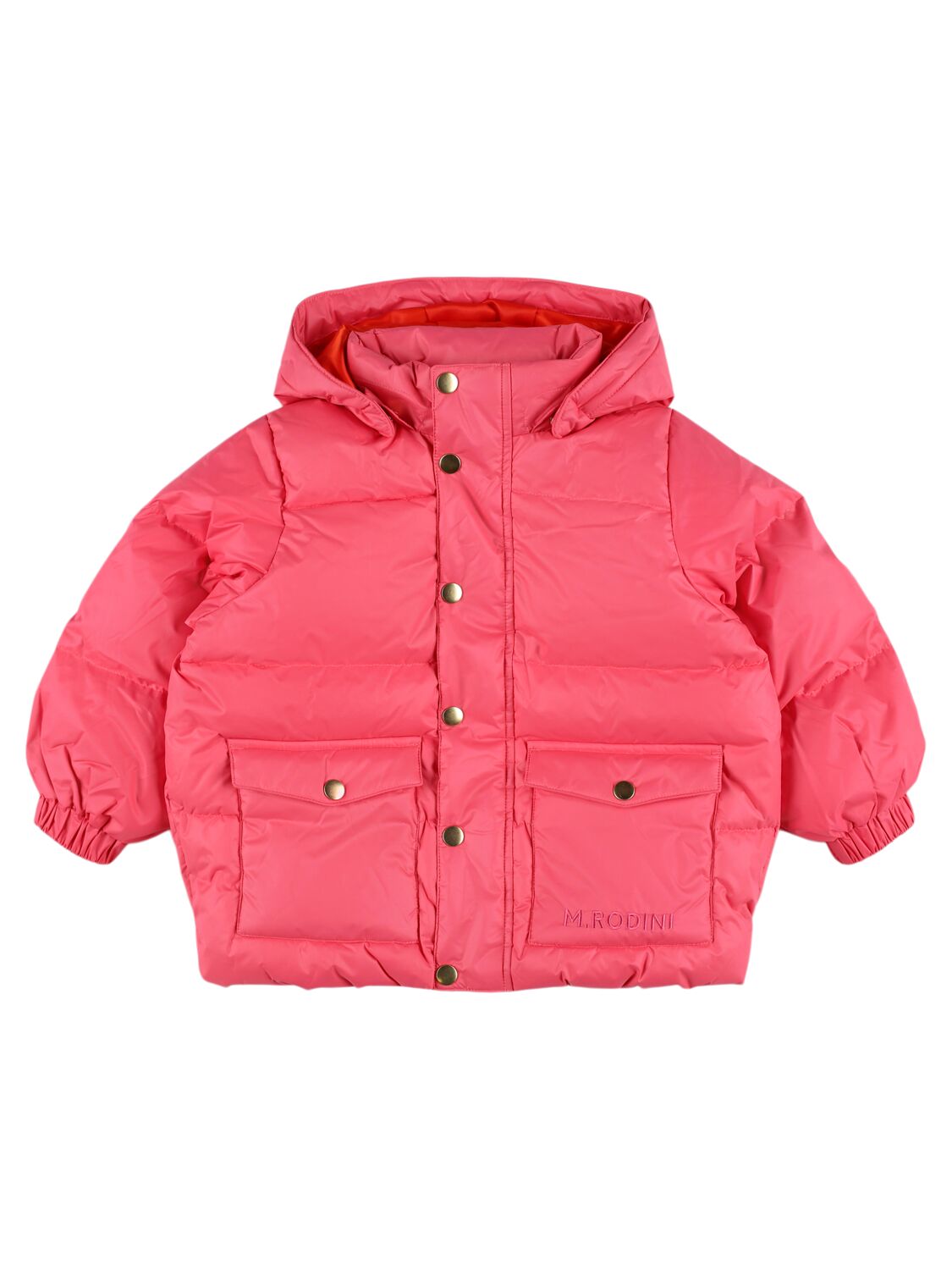 Mini Rodini Reversible Recycled Poly Puffer Jacket In Pink