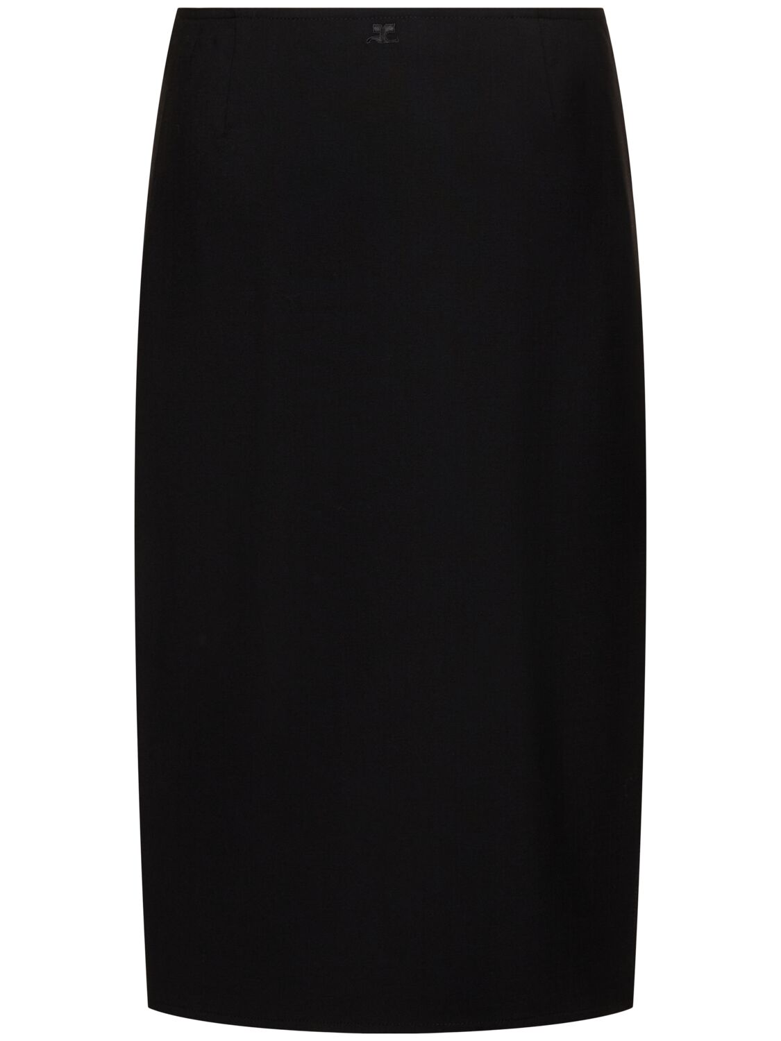 Shop Courrèges Oblique Tailored Wool Long Skirt In Black