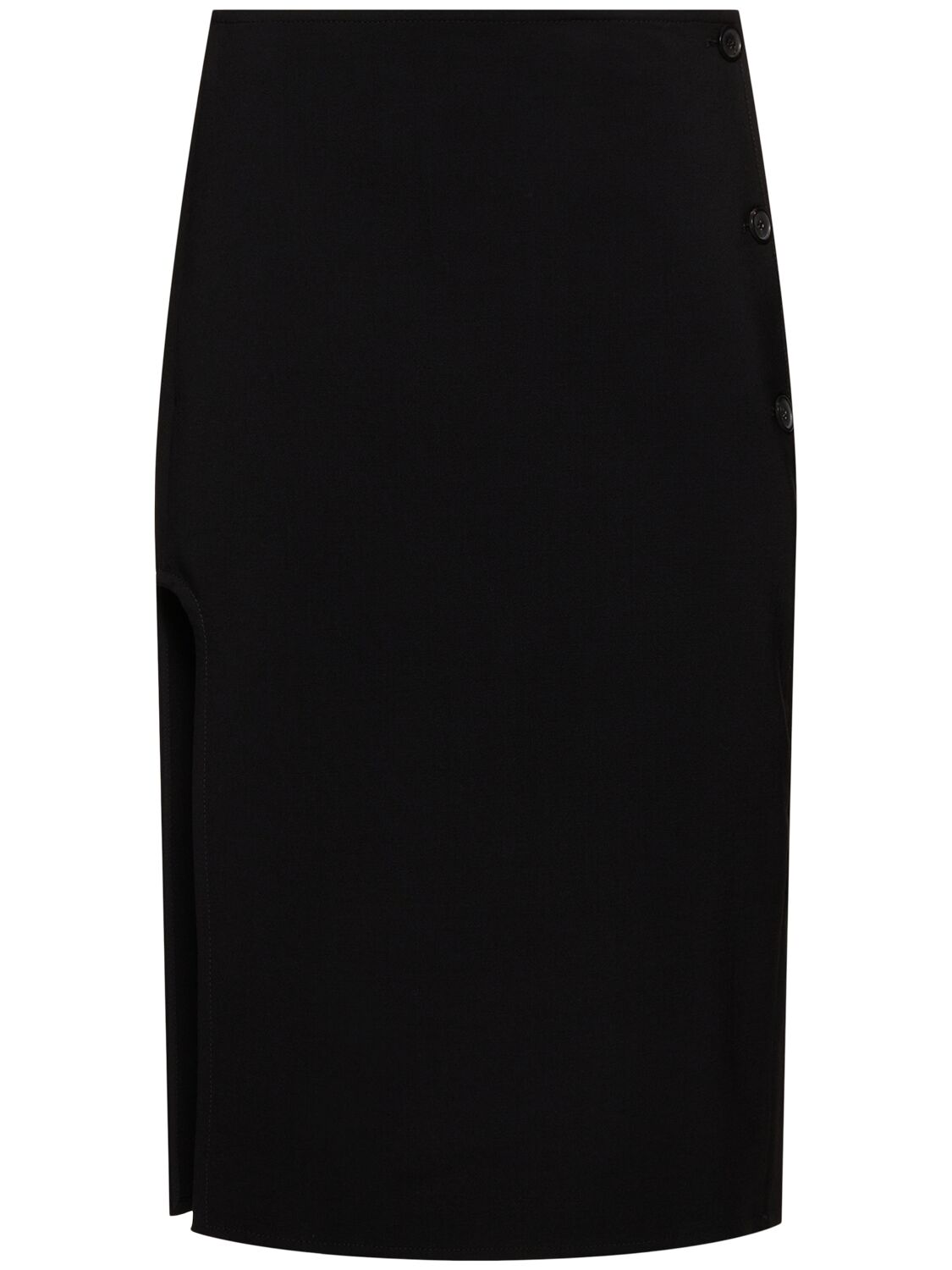 Shop Courrèges Oblique Tailored Wool Long Skirt In Black