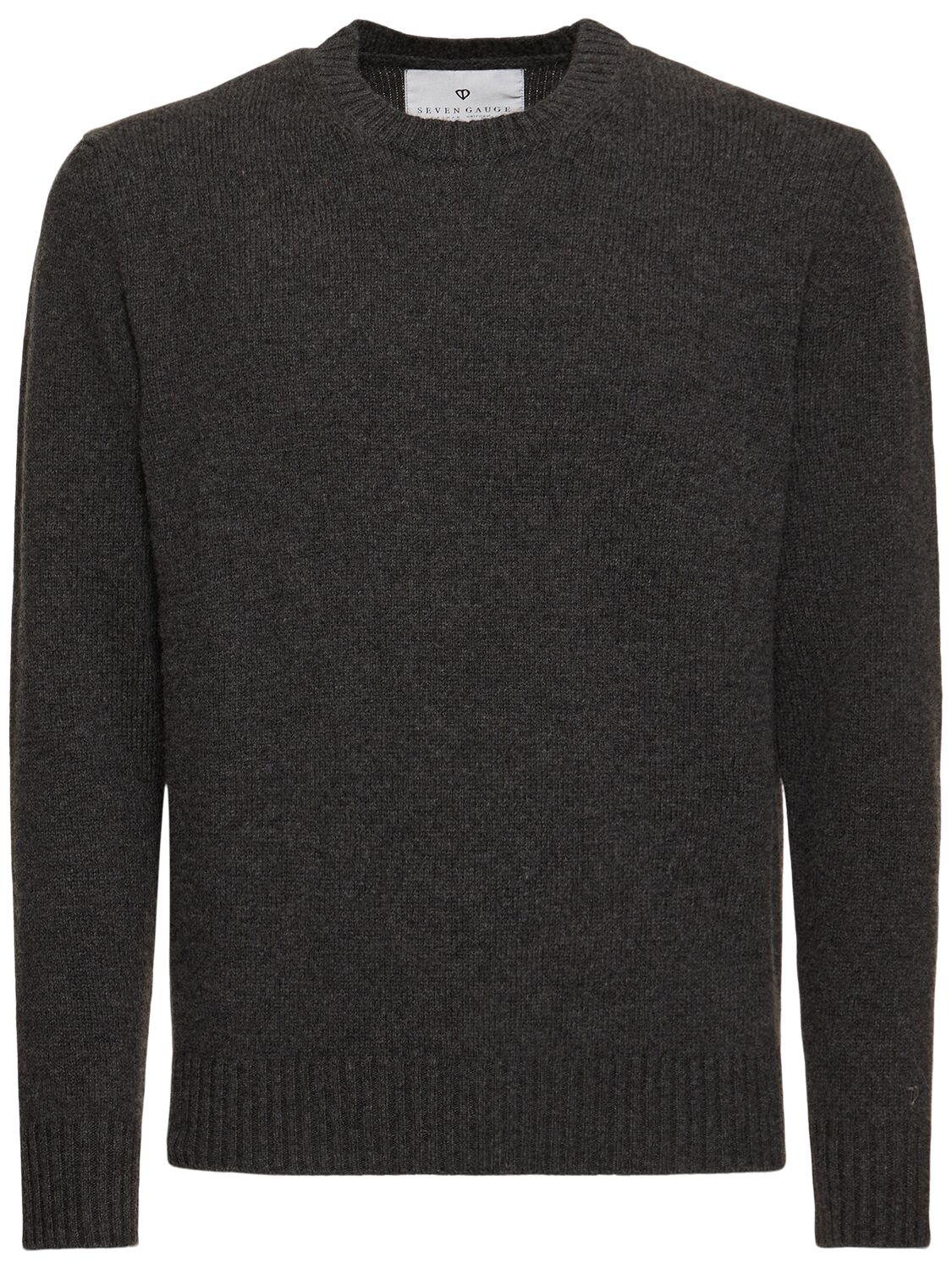 Seven Gauge Wool Crewneck Sweater In Grey