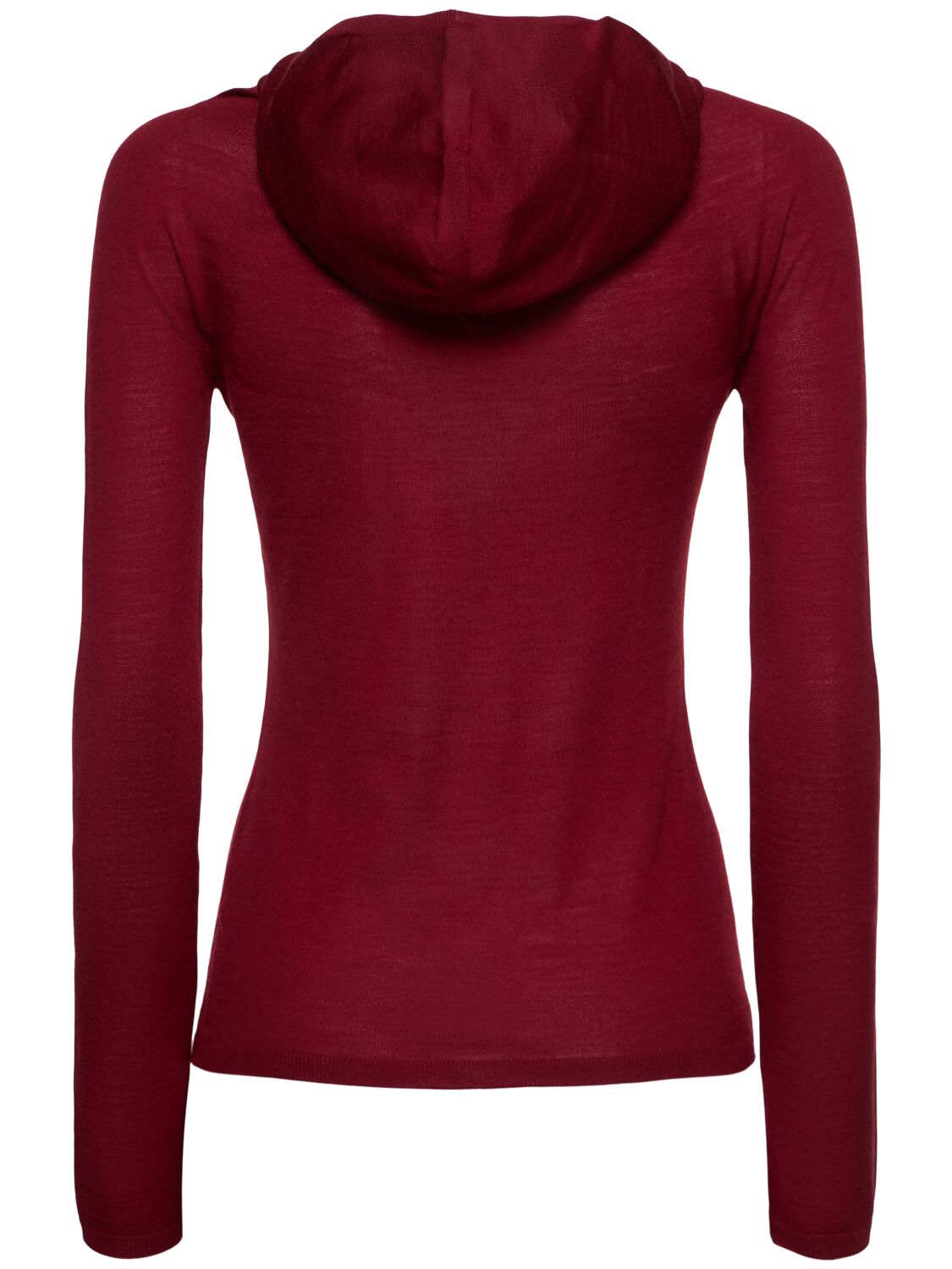 COURRÈGES 2ND SKIN HOODED WOOL KNIT SWEATER 