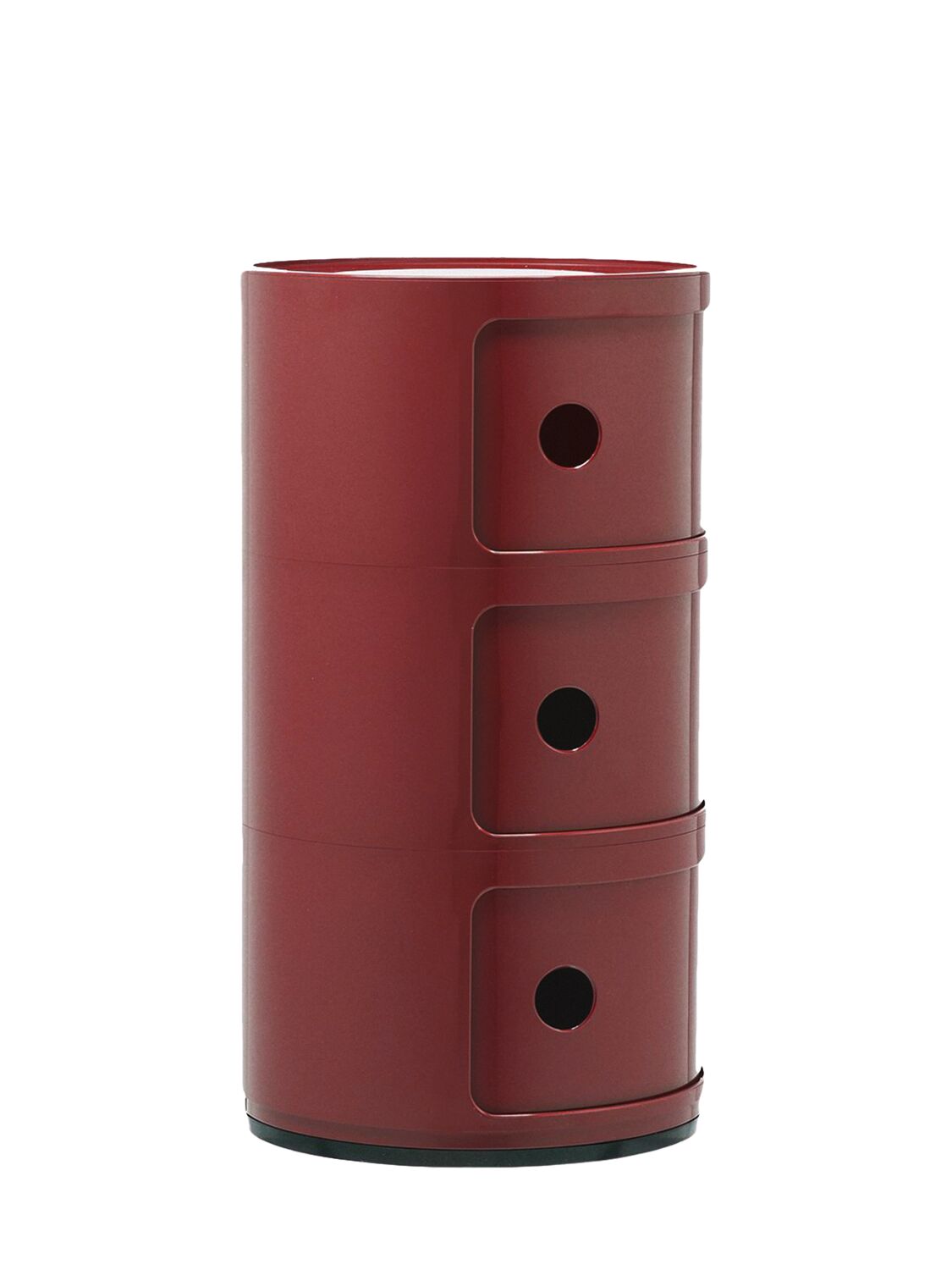 Shop Kartell 3-compartment Componibili Container In Burgundy