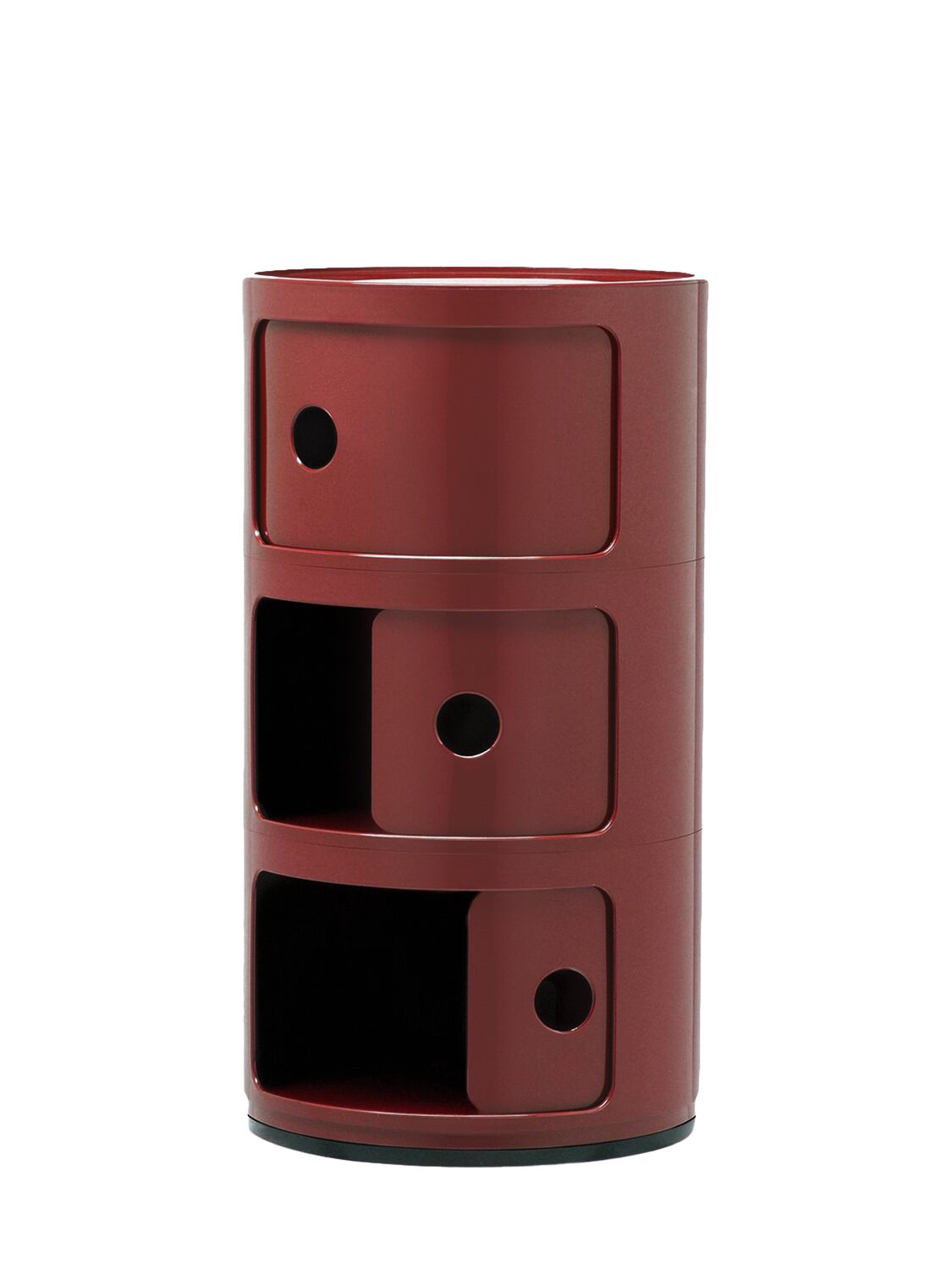 Shop Kartell 3-compartment Componibili Container In Burgundy