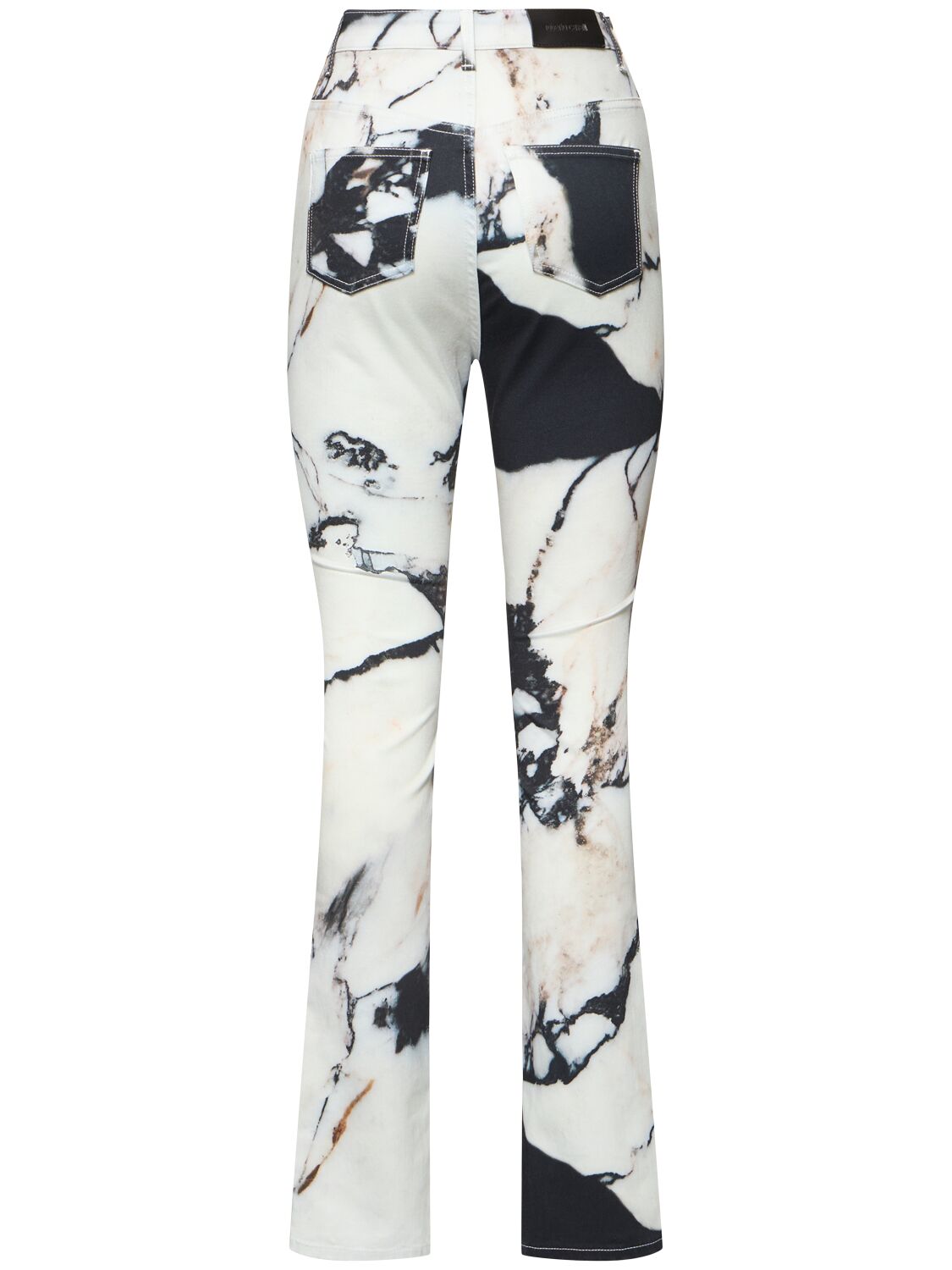 ROBERTO CAVALLI MARMO PRINTED HIGH RISE STRAIGHT JEANS 