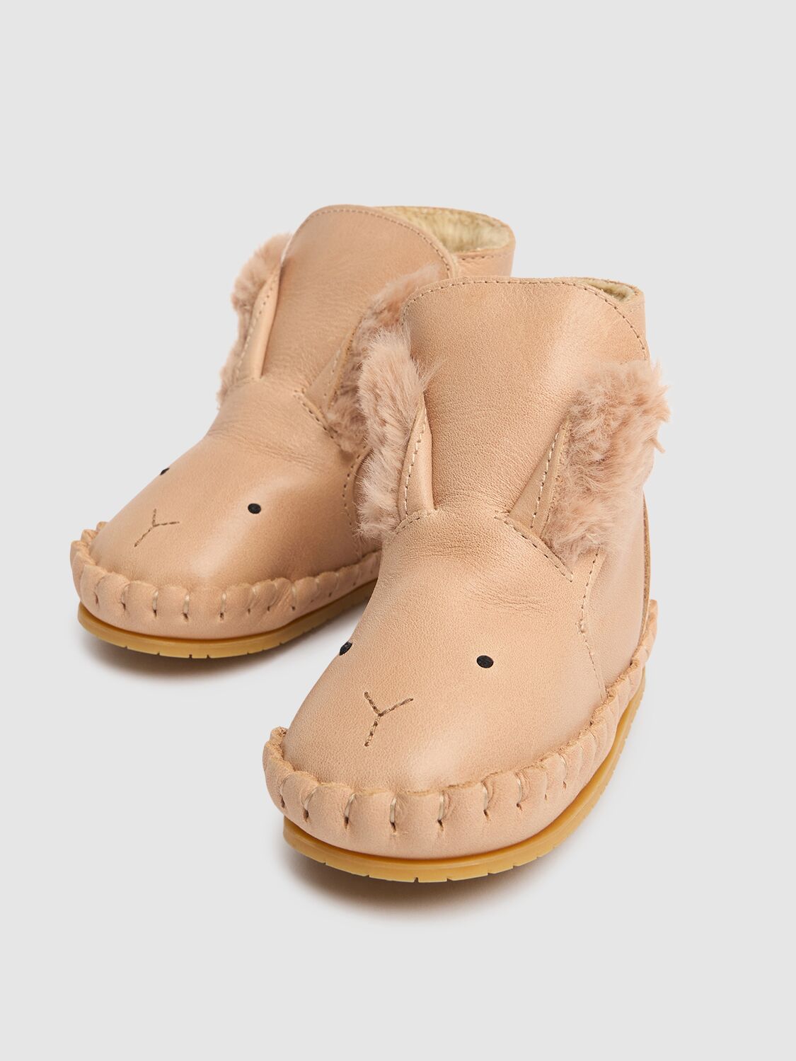 Shop Donsje Bunny Leather Boots W/ Ears In Pink