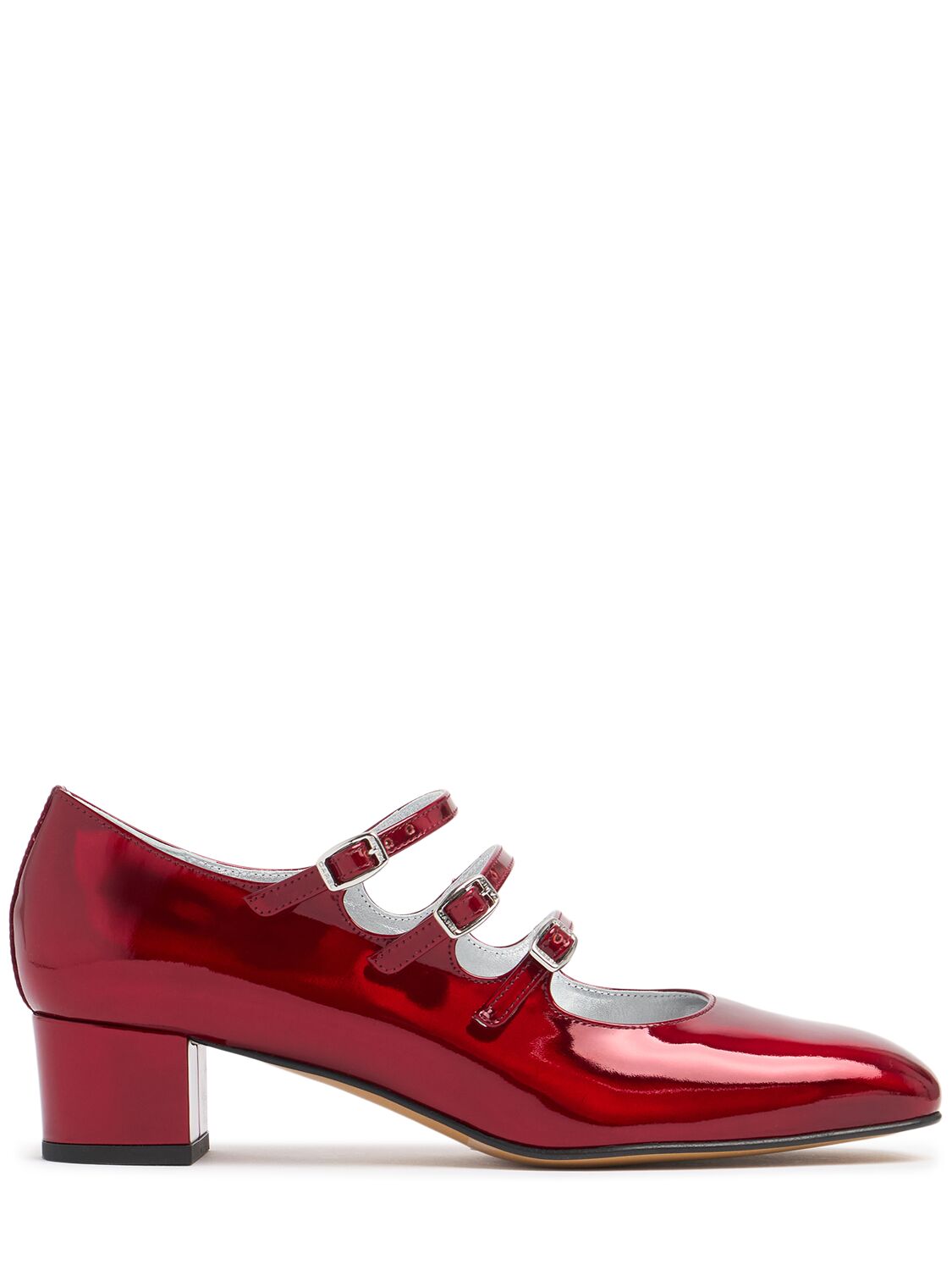 Carel 40mm Kina Laminated Leather Pumps In Red Reflex Pate