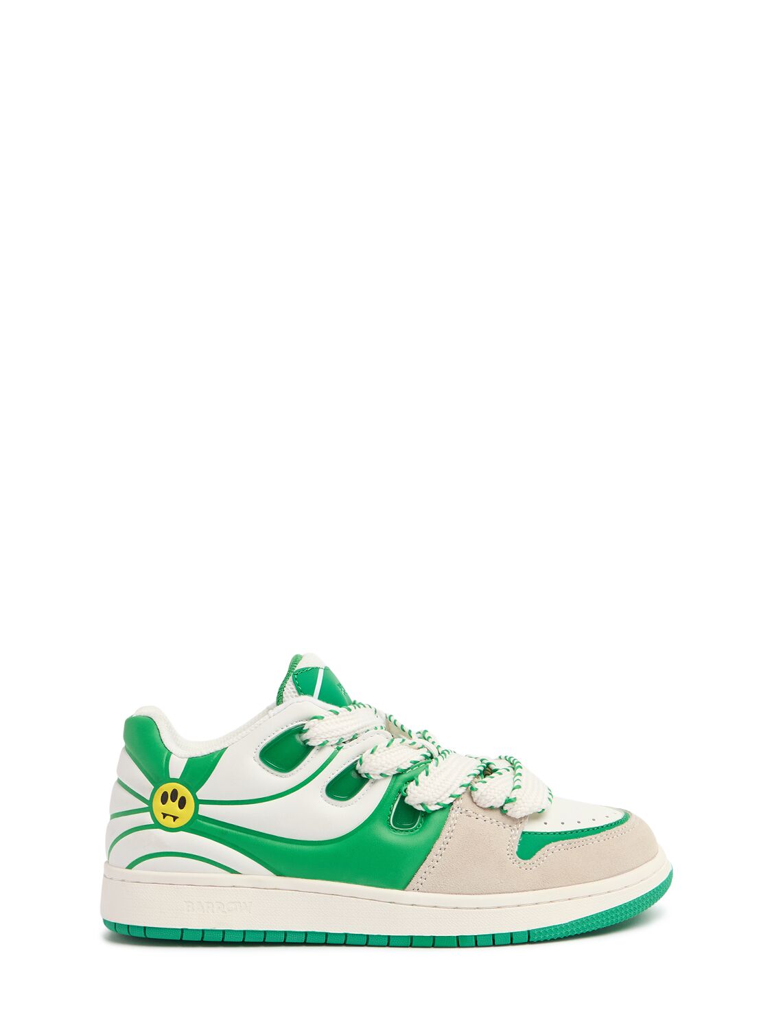 Barrow Faux Leather Lace-up Trainers In Green