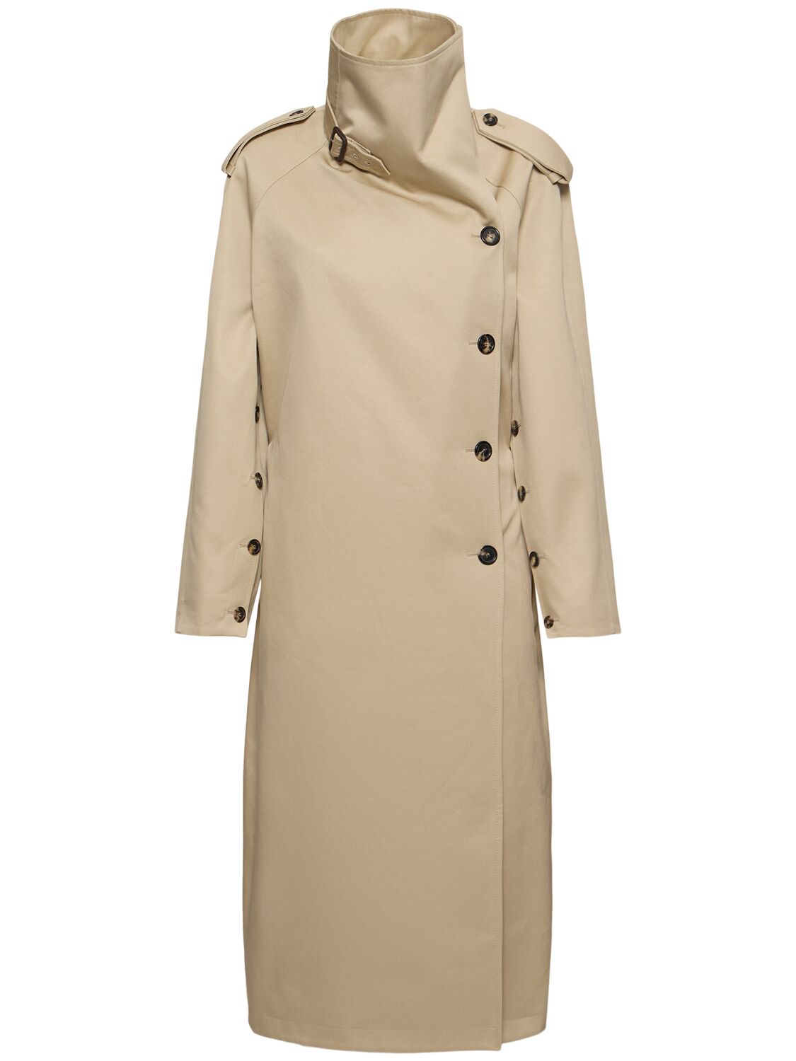 Courrèges Oblique Cotton Trench Coat In Beige