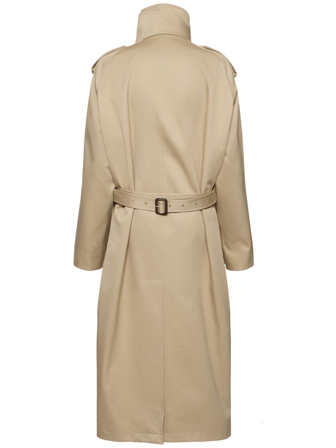 Shop Courrèges Oblique Cotton Trench Coat In Beige