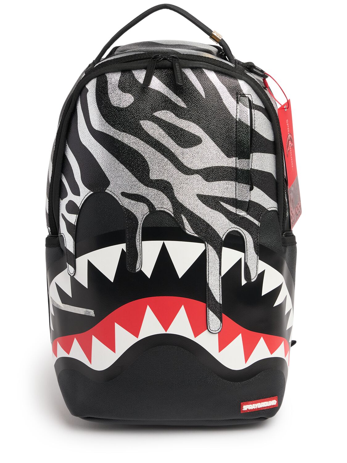 Sprayground Printed Canvas Backpack In Black