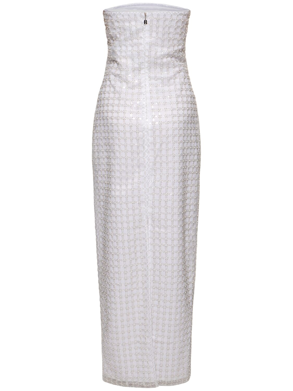 Shop Rotate Birger Christensen Beaded Strapless Midi Dress In White