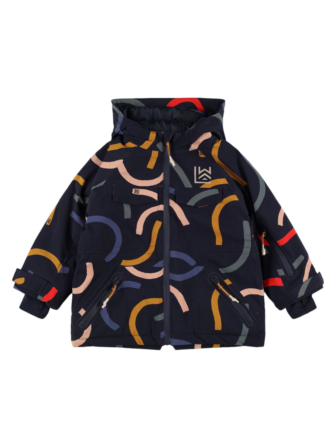 Liewood Printed Tech Ski Jacket W/hood In Black