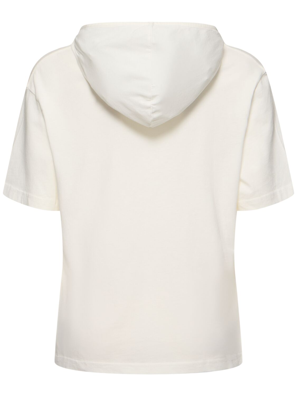 Shop Courrèges Hooded Jersey Top In White
