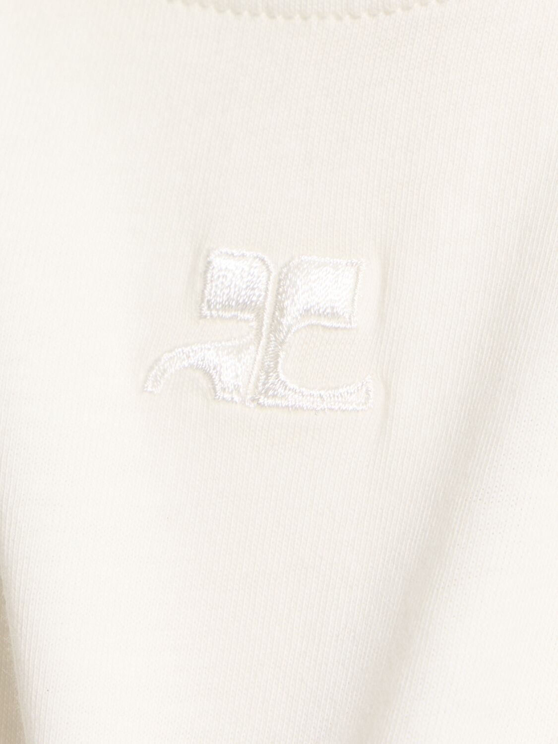 Shop Courrèges Hooded Jersey Top In White